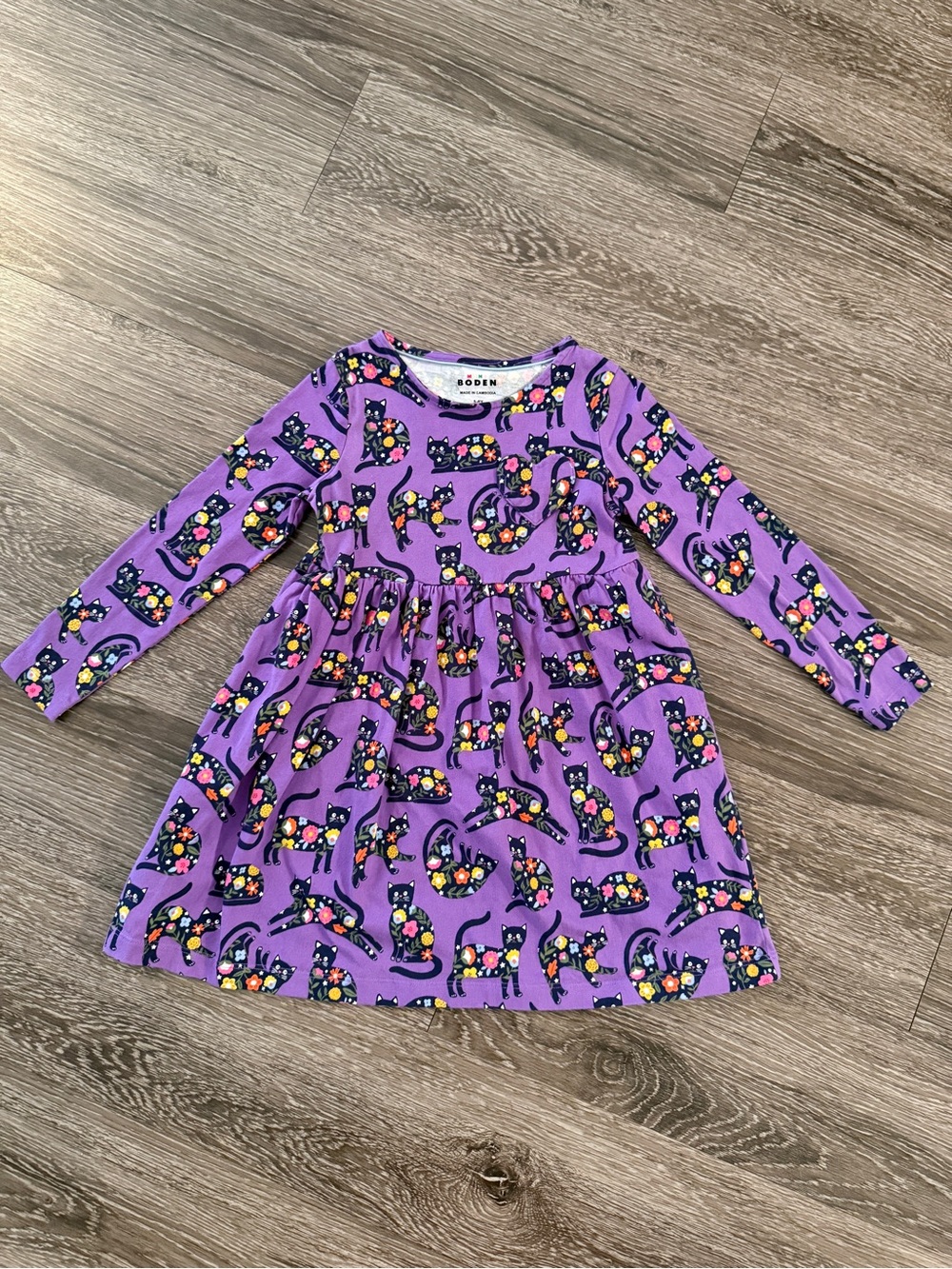 Mini Boden Purple Heart Pocket Fun Jersey Dress New